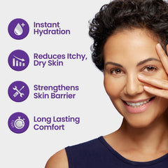 Optase LIFE cream texture swirl on skin indicating quick absorption