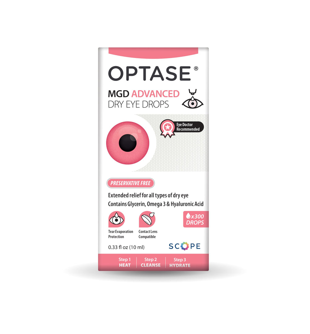Optase MGD Advanced drops used at home or work for on-the-go relief.