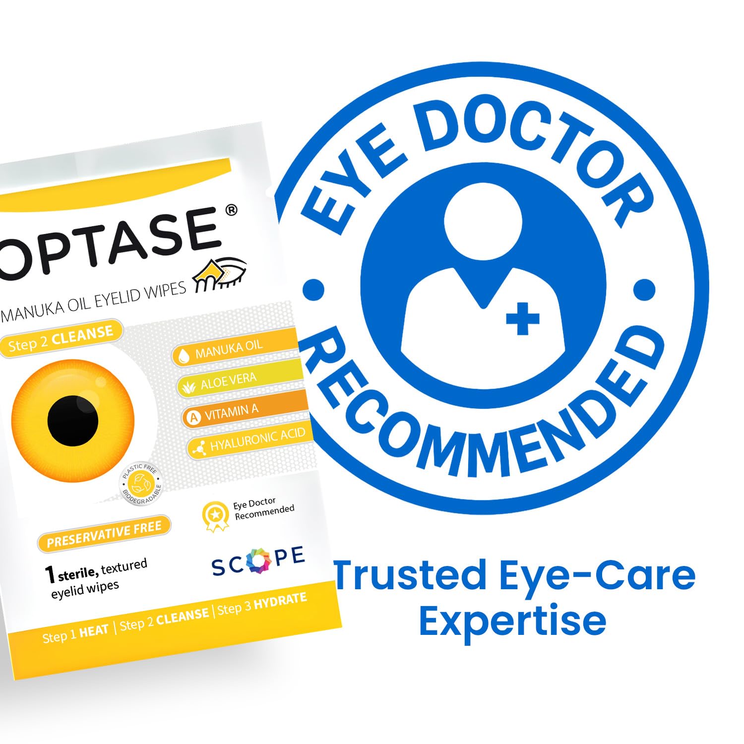 Optase Sensitive Eyes Care System branding on packaging.