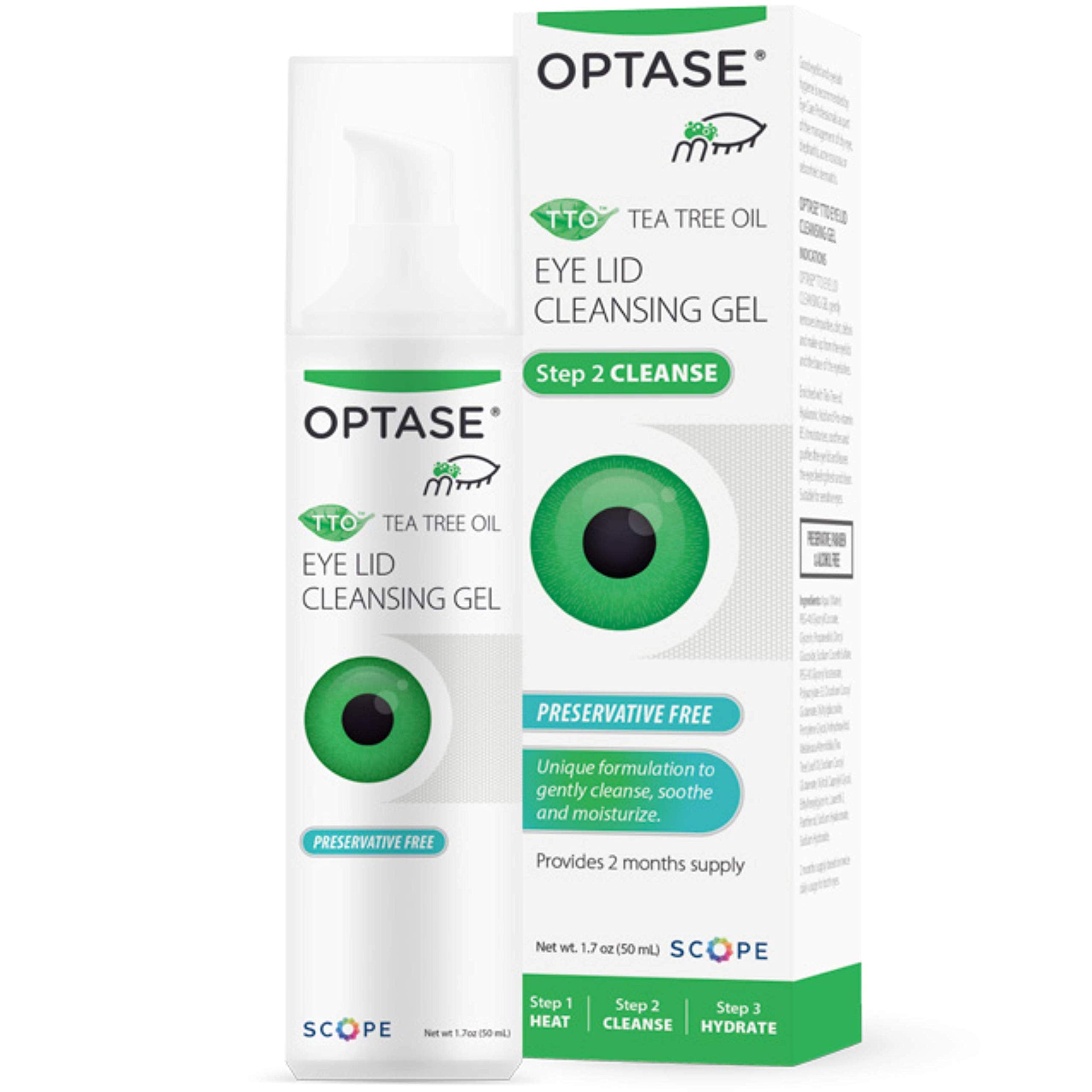 OPTASE TTO Eyelid Cleansing Gel with tea tree oil gently cleanses the eyelids