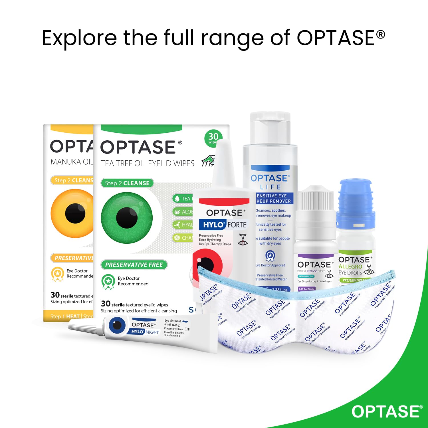 Optase TTO wipes after use showing refreshed eye area.