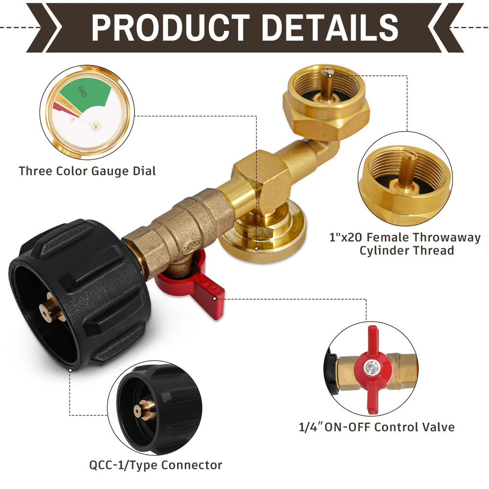 optheey brass propane connector delivers durable, long-lasting performance