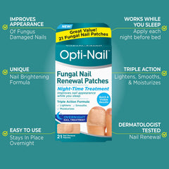 Opti-Nail 21-patch pack demonstrates convenient nightly care for nails.