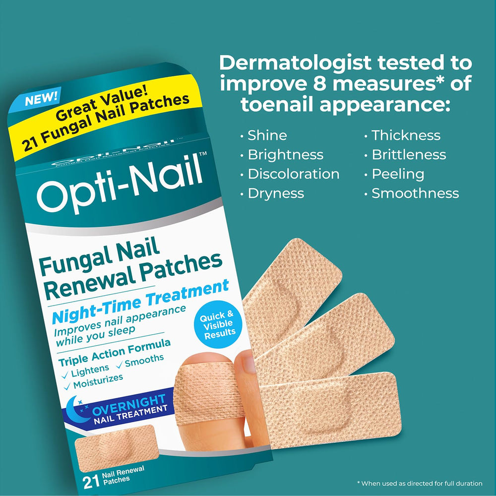 Opti-Nail patch applied to nail shows whitening and smoothing potential.