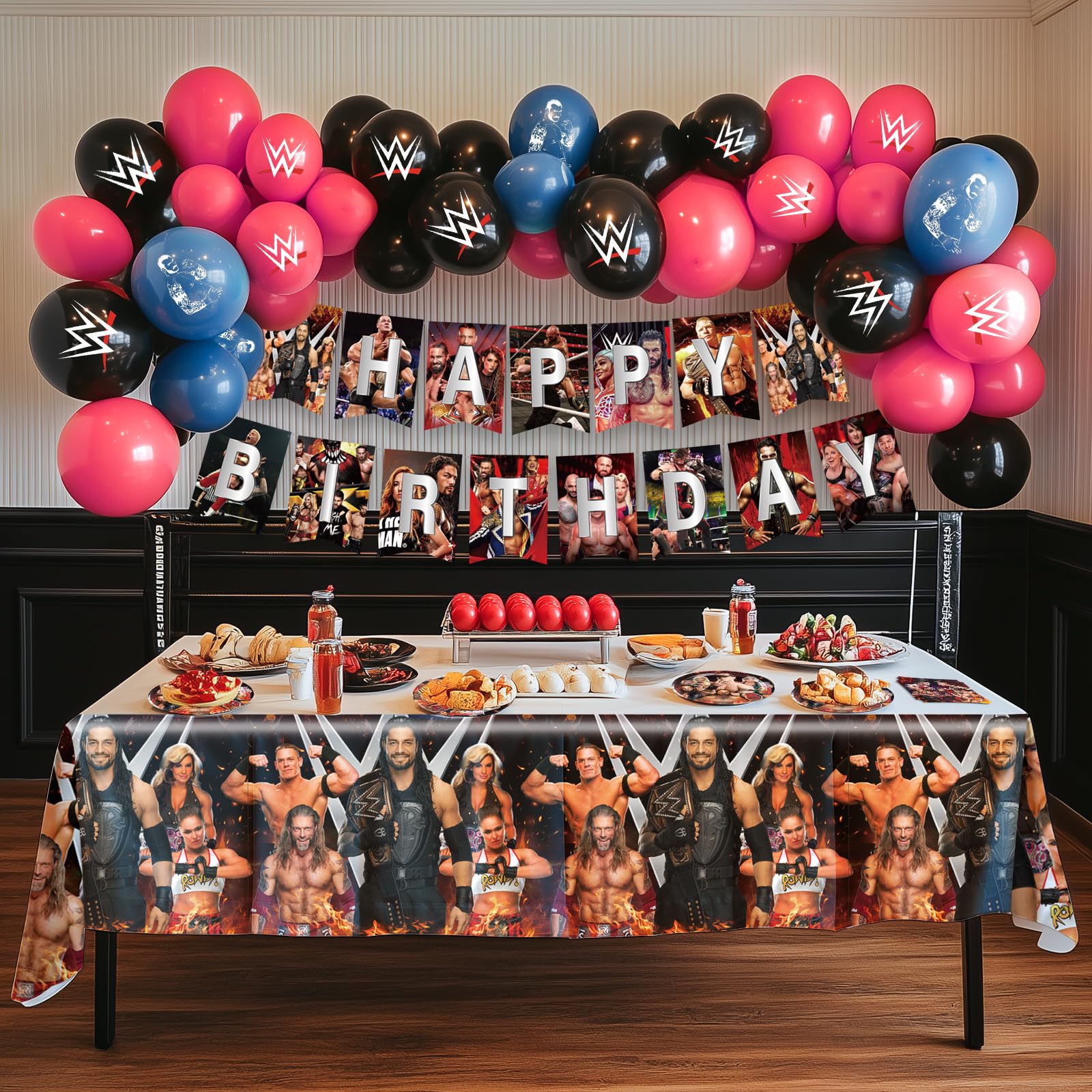 Optiacan wrestling tablecloth, plastic protector reducing mess during activities.