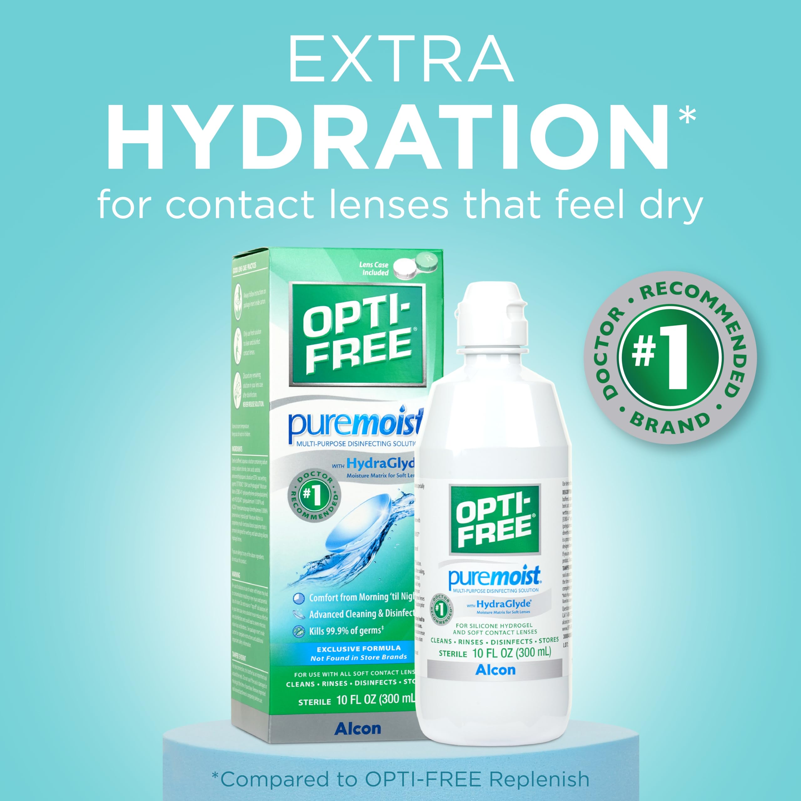 Close-up of the bottle label emphasizing gentle, eye-friendly formula