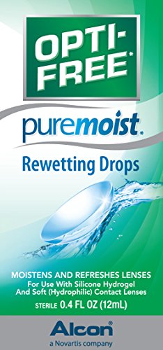 Opti-Free Puremoist drops being applied to the eye for instant moisture