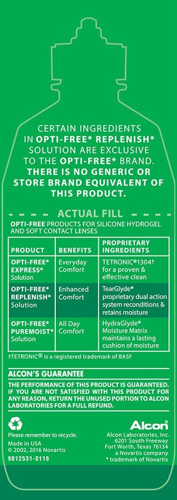 Opti-Free Replenish cleaning process demonstrates 20-second rub.