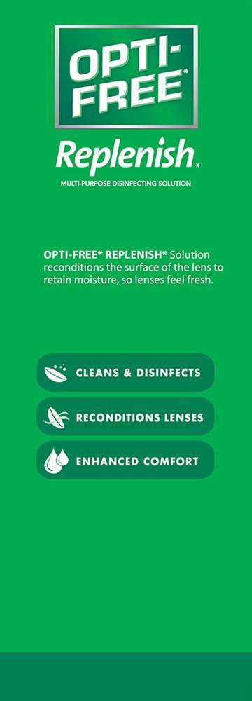 Opti-Free Replenish TearGlyde system reconditions moisture on lens surface.