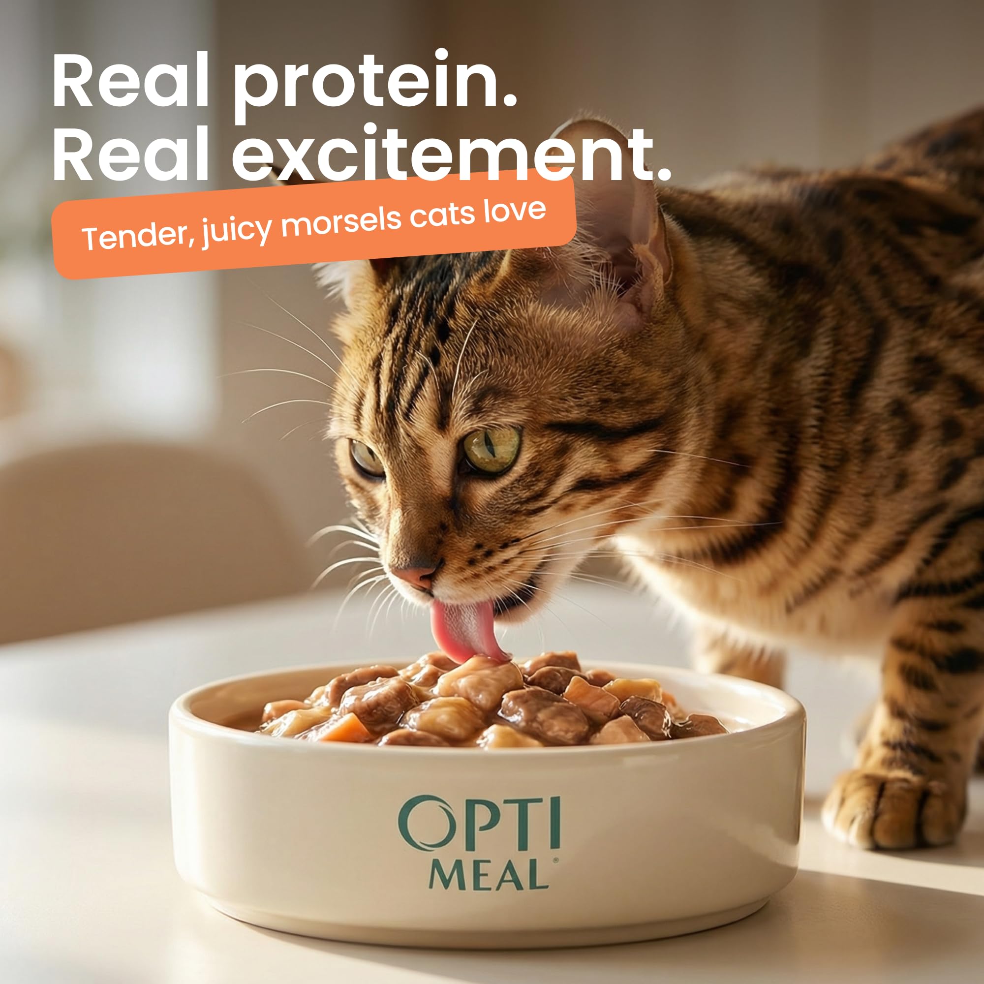 Optimeal pouches with savory gravy ideal as a meal or kibble topper