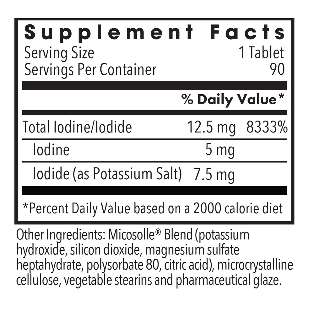 90-serving label on Optimox Iodoral packaging emphasizes long-term iodine supplementation.