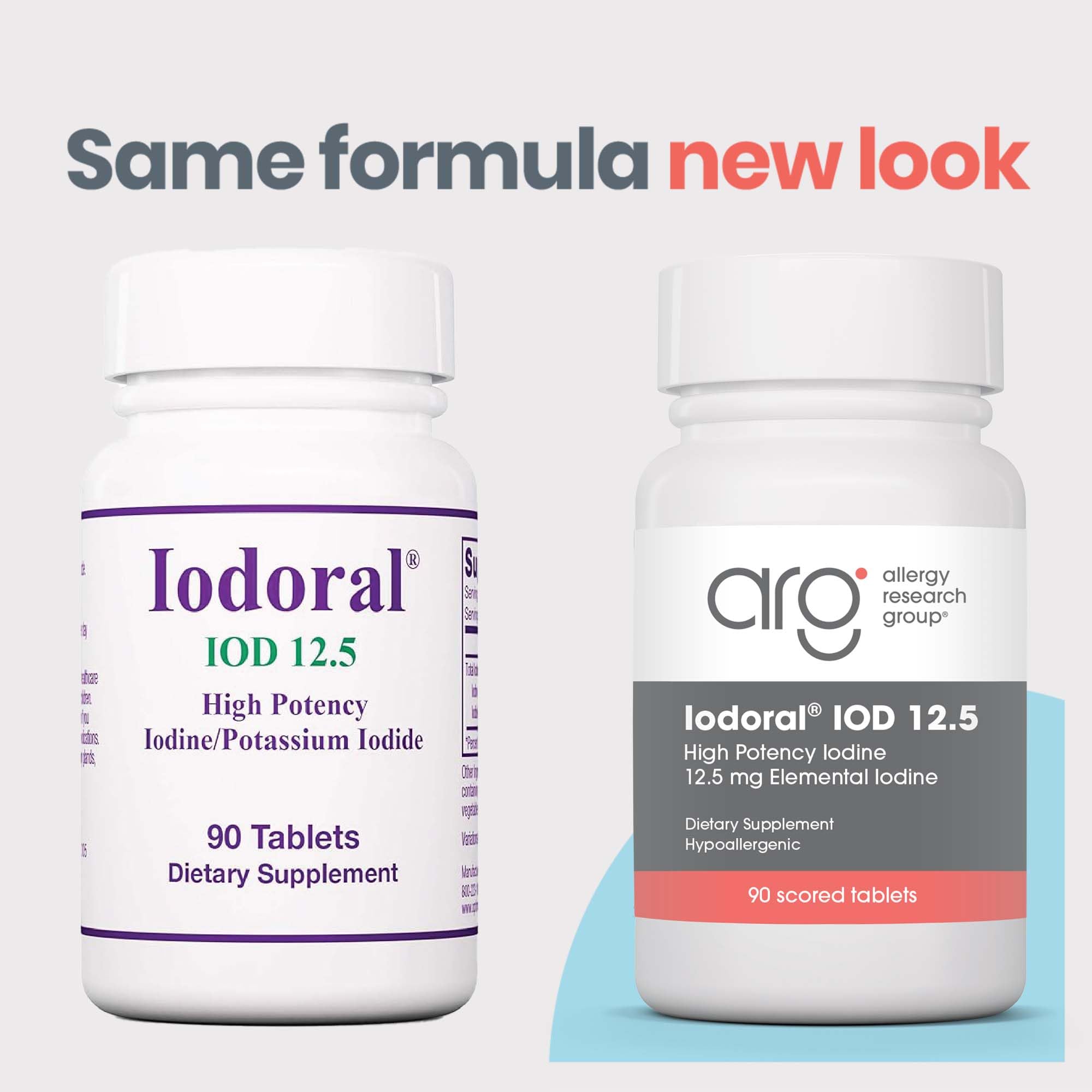 Closeup of Optimox Iodoral tablets highlighting gluten-free and soy-free formulation.