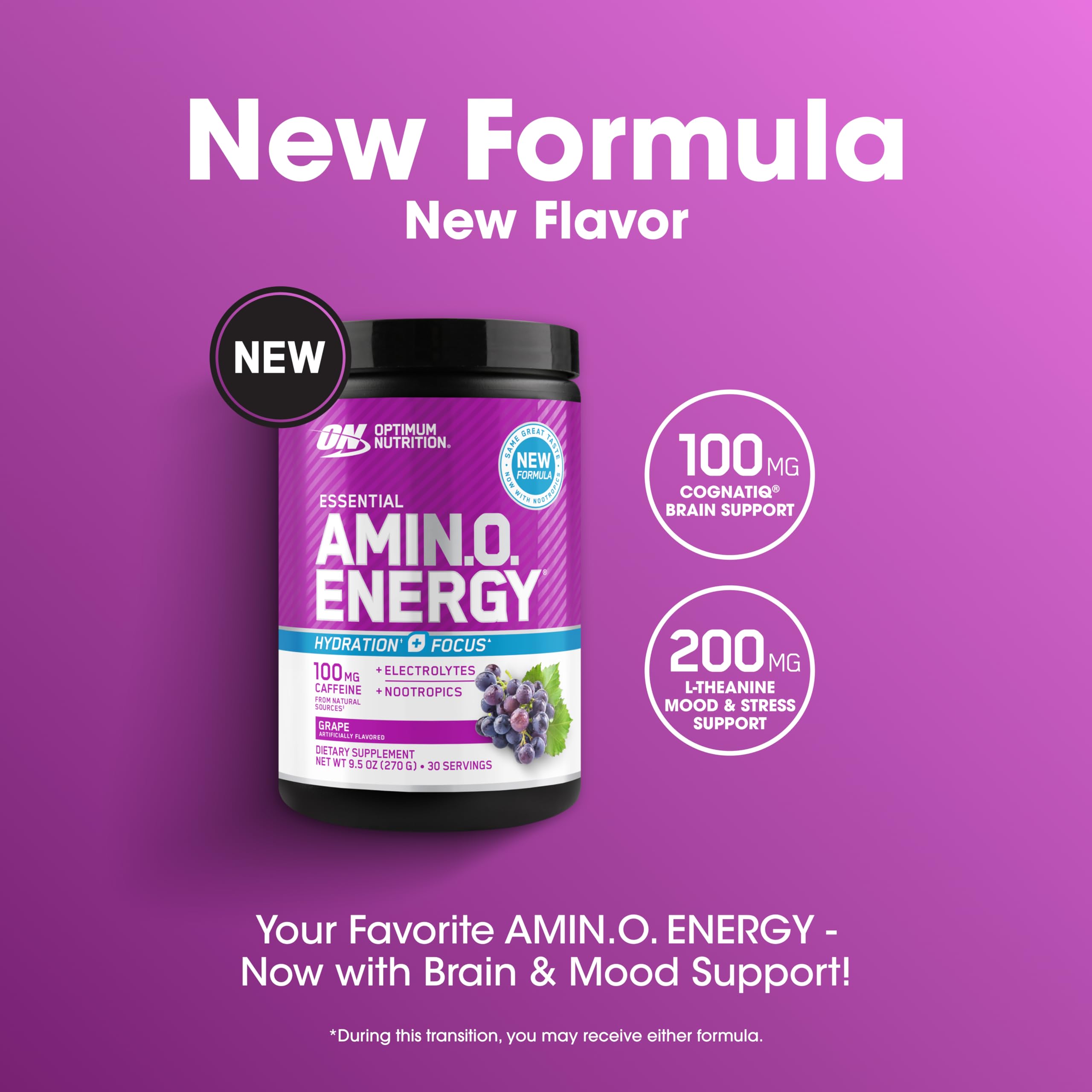 Optimum Nutrition Amino Energy drink poured into glass for hydration