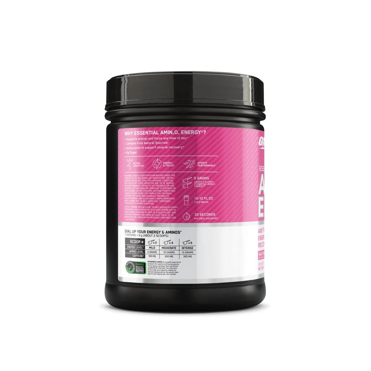 Optimum Nutrition Amino Energy packaging varies with 65 servings