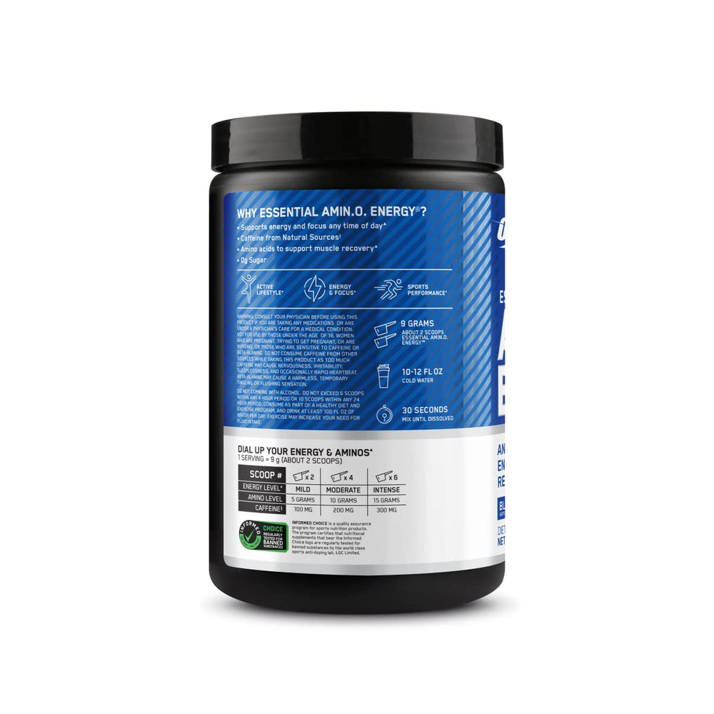 Optimum Nutrition Amino Energy packaging variations reflect brand consistency.