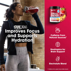 Shaker bottle with mixed Optimum Nutrition Amino Energy drink