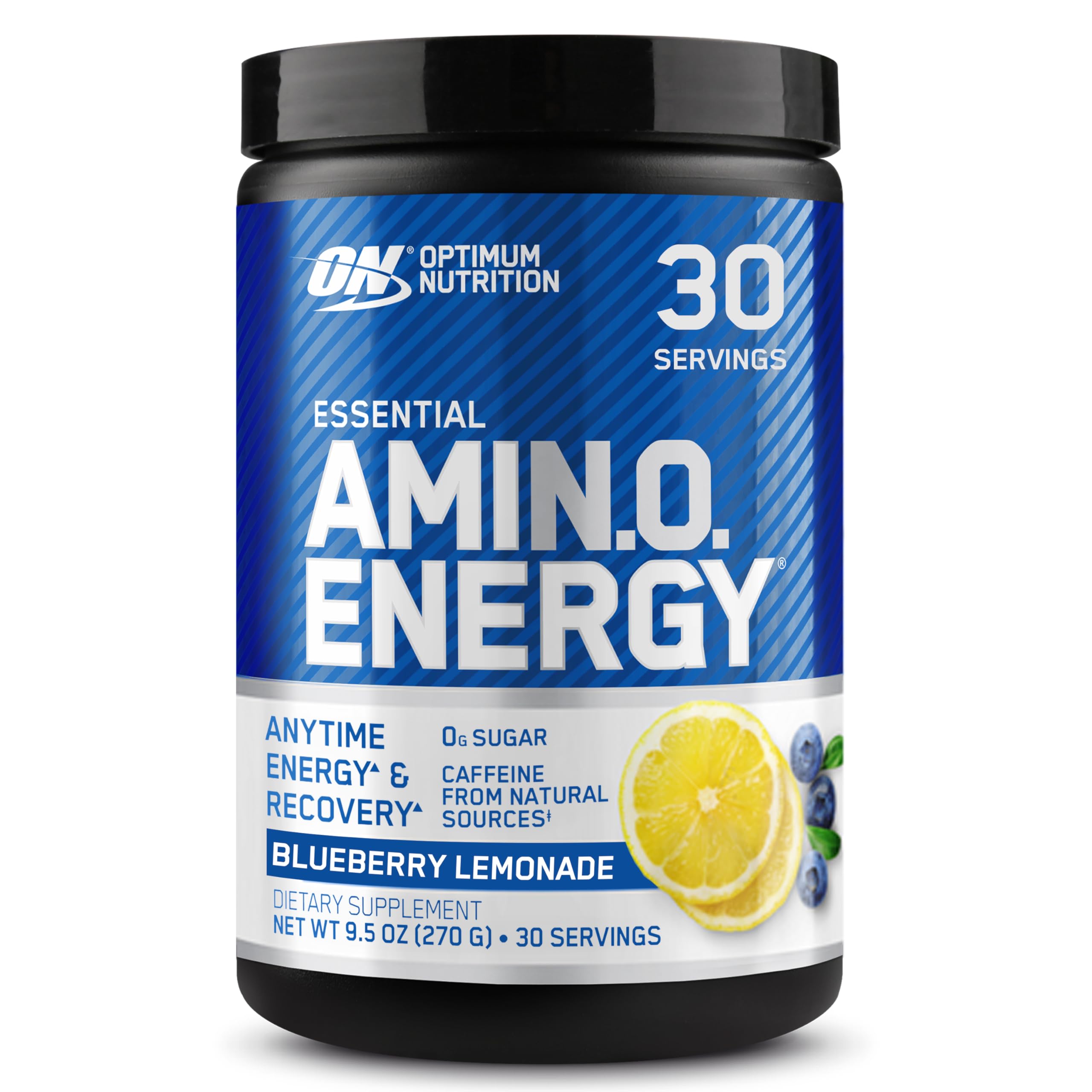 Optimum Nutrition Amino Energy Blueberry Lemonade powder ready for an energizing workout.