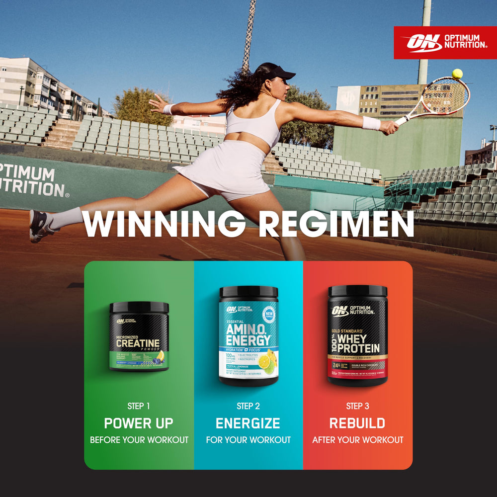 Optimum Nutrition Amin.O.Energy packaging variation notice on tub.