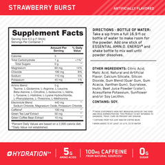 Optimum Nutrition AMIN.O ENERGY Strawberry Burst powder close-up showing texture