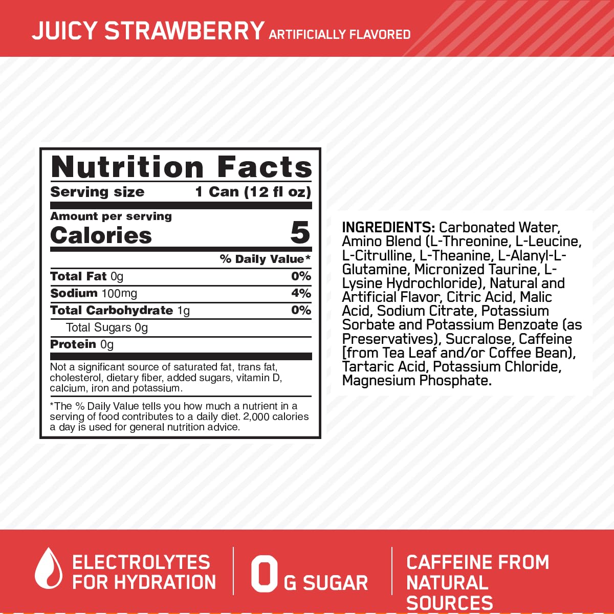 Optimum Nutrition Amin.O. Energy watermelon can cools and hydrates during workouts.