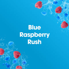 Optimum Nutrition Amino Energy Blue Raspberry fizz in a glass for refreshment.