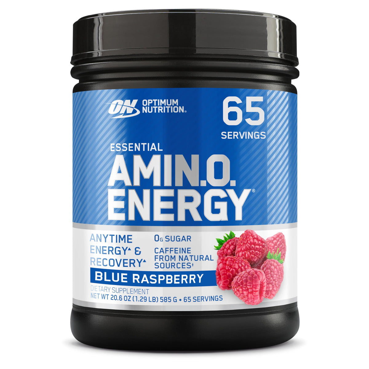 Optimum Nutrition Amino Energy bottle being poured for an on-demand caffeine boost.