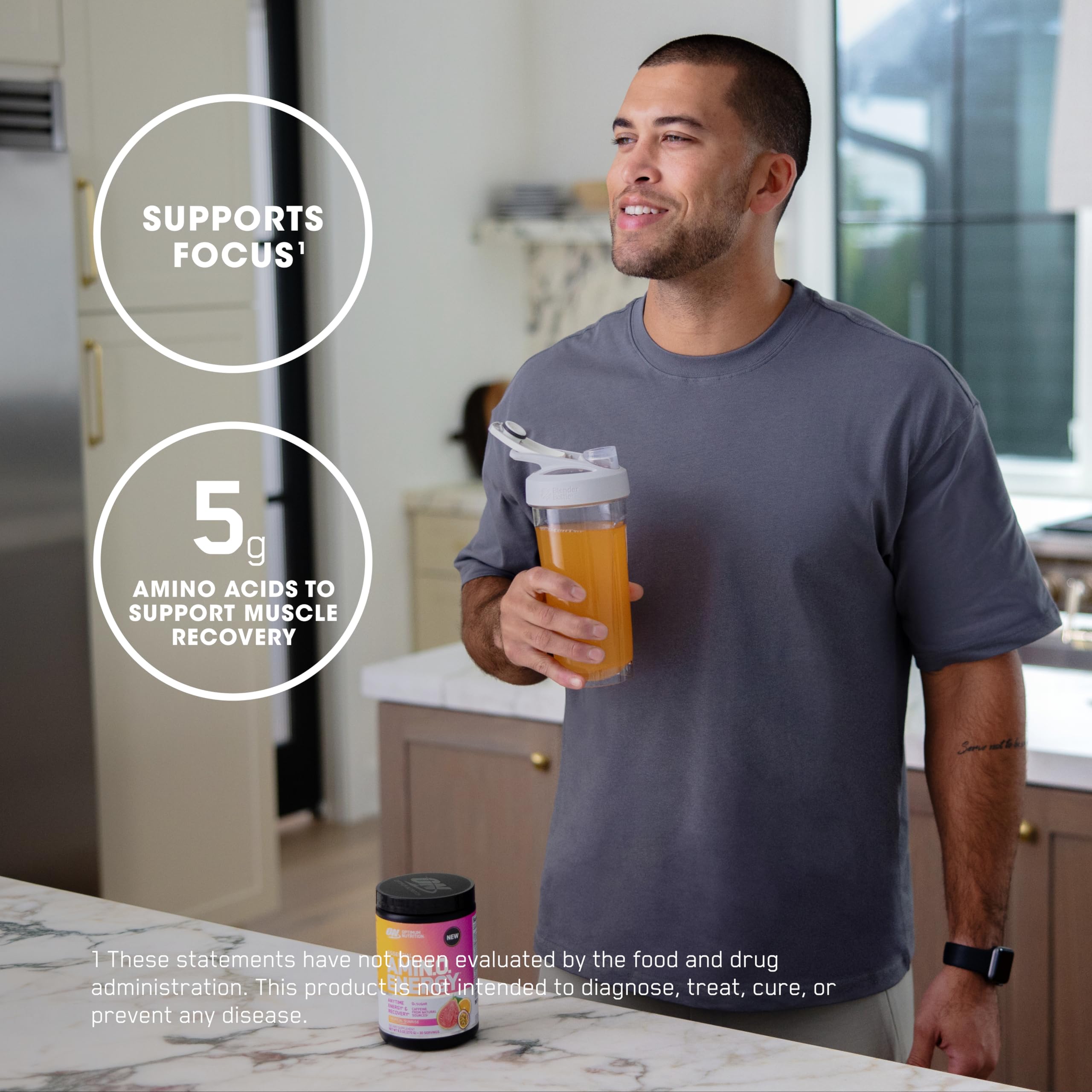 Caffeine boost visual emphasizes 100 mg caffeine per serving for daytime energy