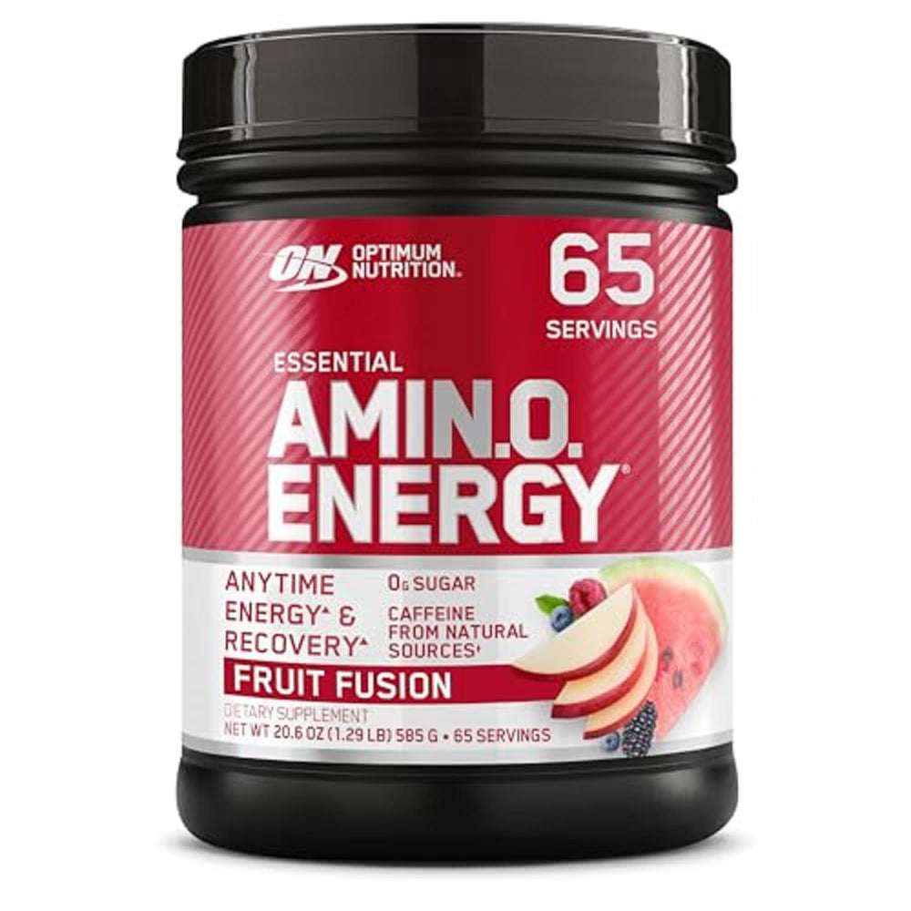 Optimum Nutrition Amino Energy Fruit Fusion bottle supports quick daytime energy.
