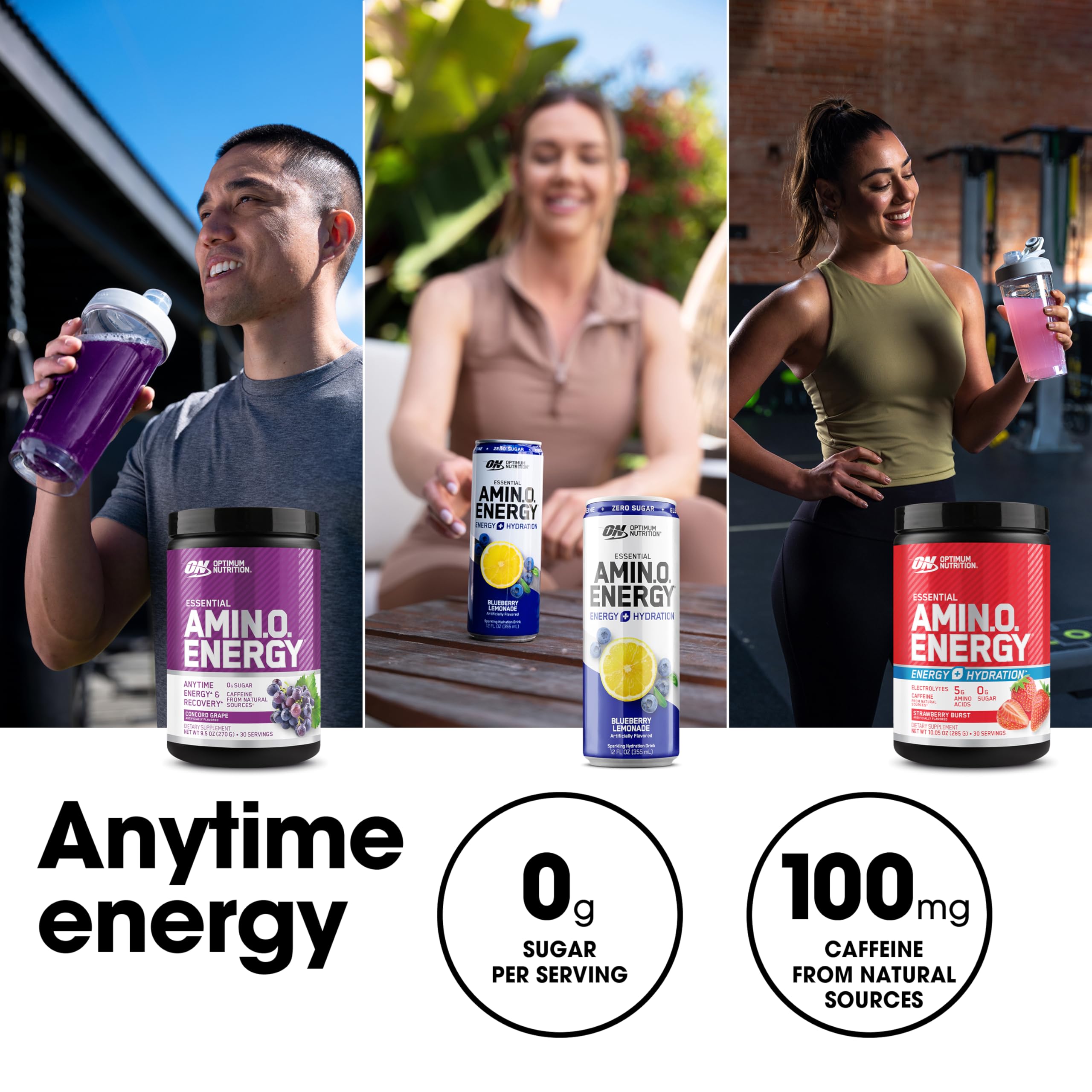 Grape flavor splash in a shaker with Optimum Nutrition Amino Energy.