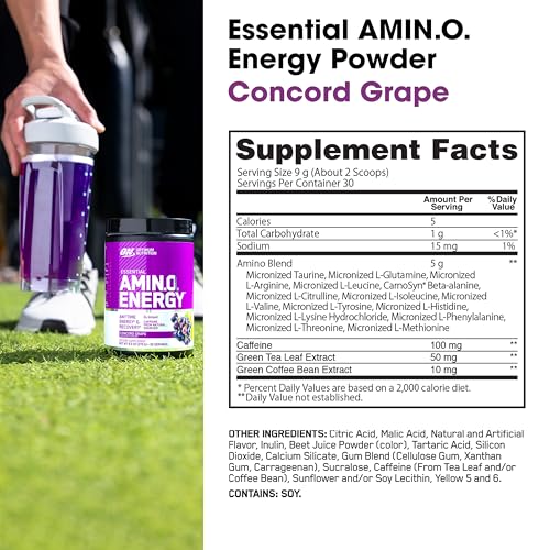 Grape flavor Amino Energy during a gym session.