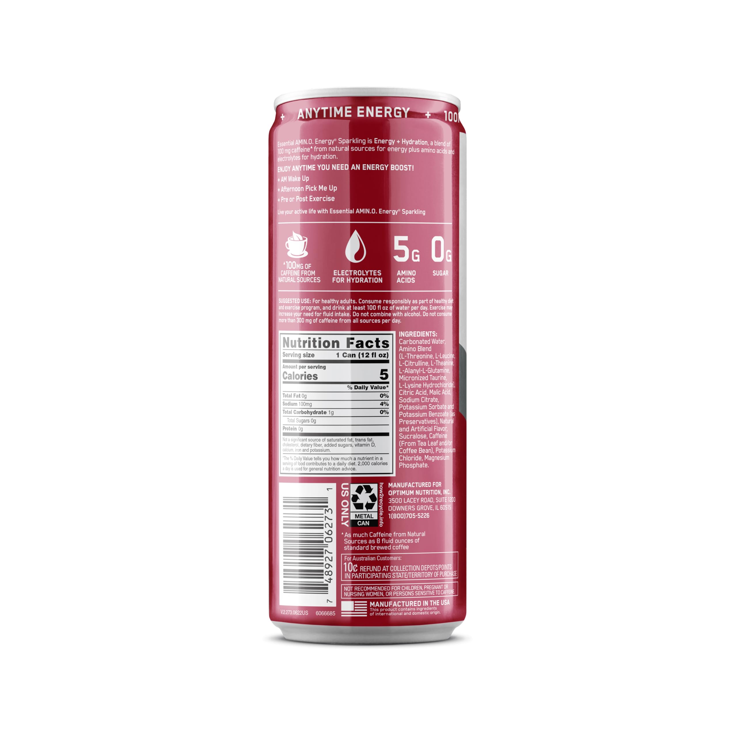 Optimum Nutrition Amino Energy Juicy Cherry in use during a training session.