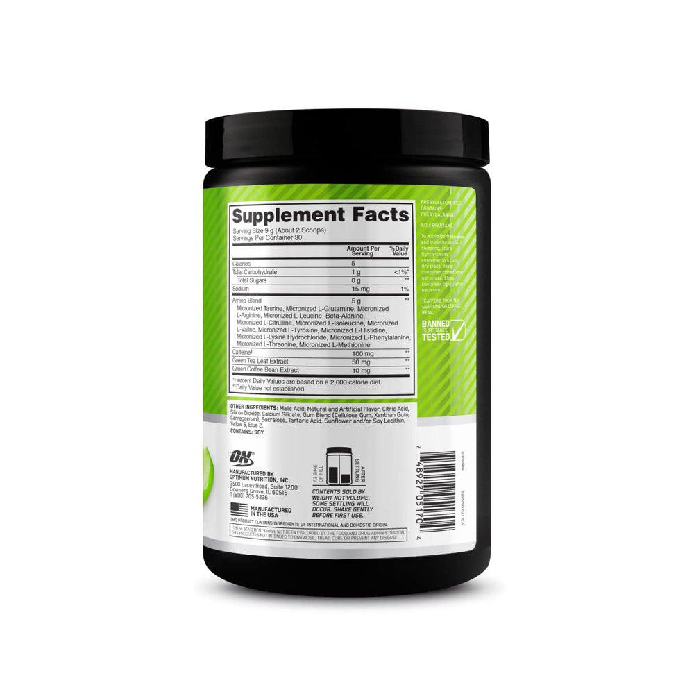 Optimum Nutrition Amino Energy keto-friendly formula on the label