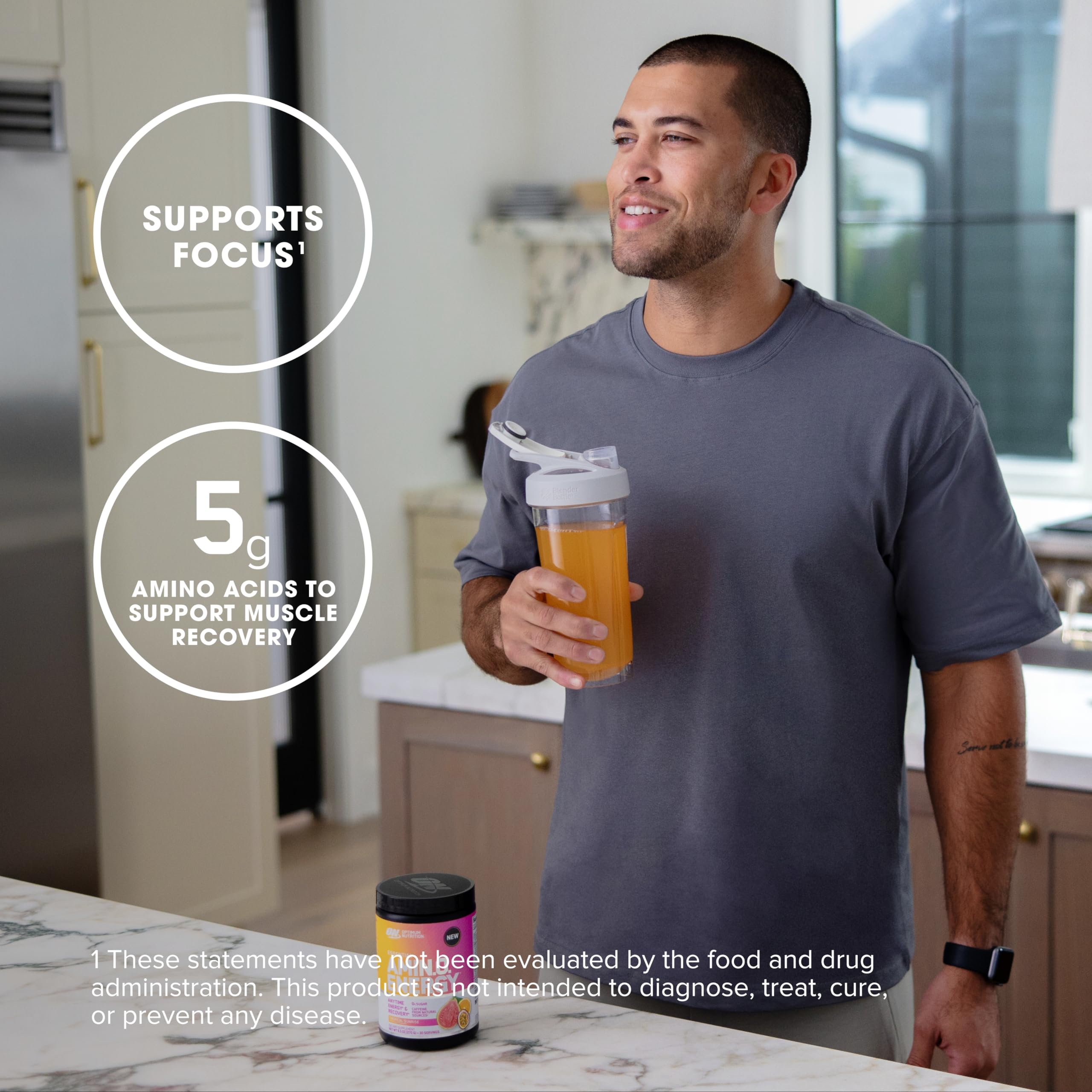 Optimum Nutrition Amino Energy Keto-friendly label on packaging.