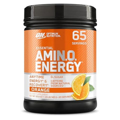 Optimum Nutrition Amino Energy orange cooler bottle front for a refreshing pre workout boost