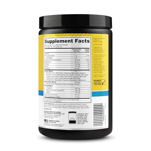 Optimum Nutrition Amino Energy Pineapple Twist ready-to-drink glass for focus