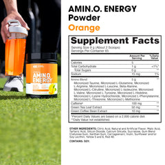Optimum Nutrition Amino Energy scoop and powder ready to mix for quick energy