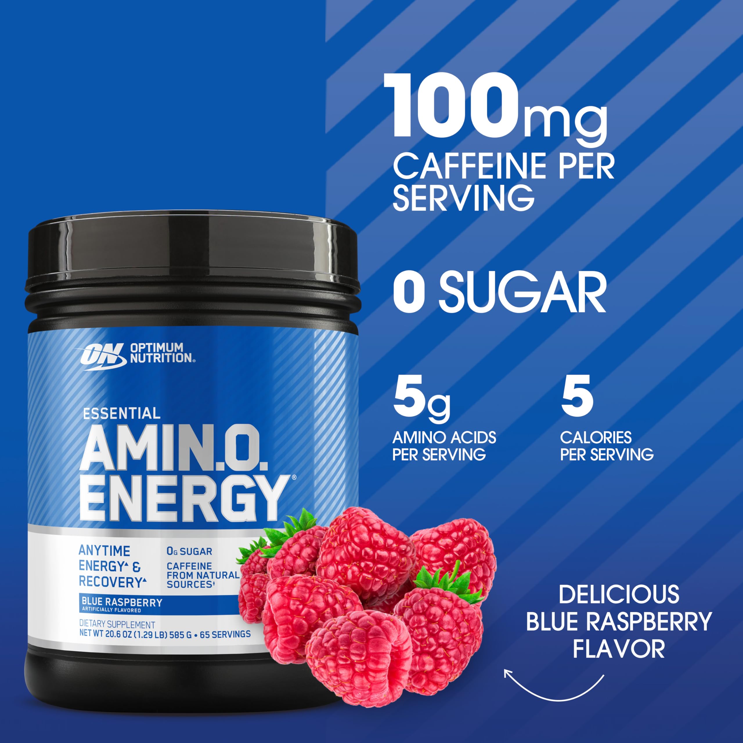 Optimum Nutrition Amino Energy scoop dispenses into a shaker for steady energy.