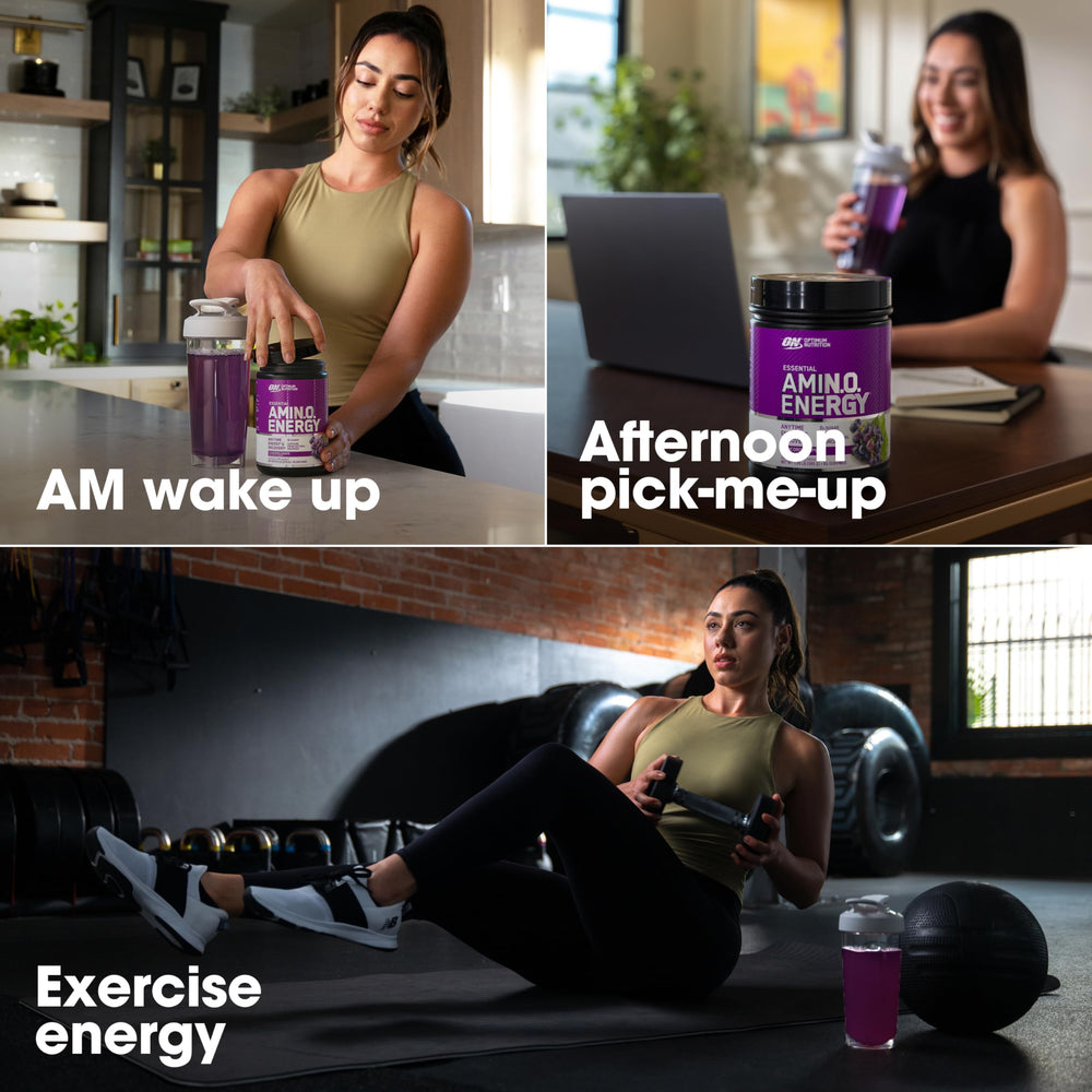 Amino Energy scoop showing precise serving for your routine.