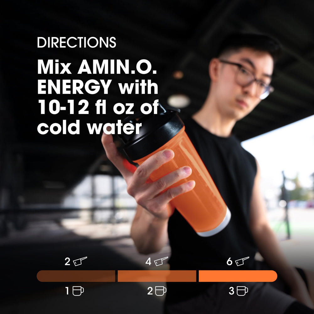 Optimum Nutrition Amino Energy Tangerine Pouring: powder dissolves quickly for fast readiness.