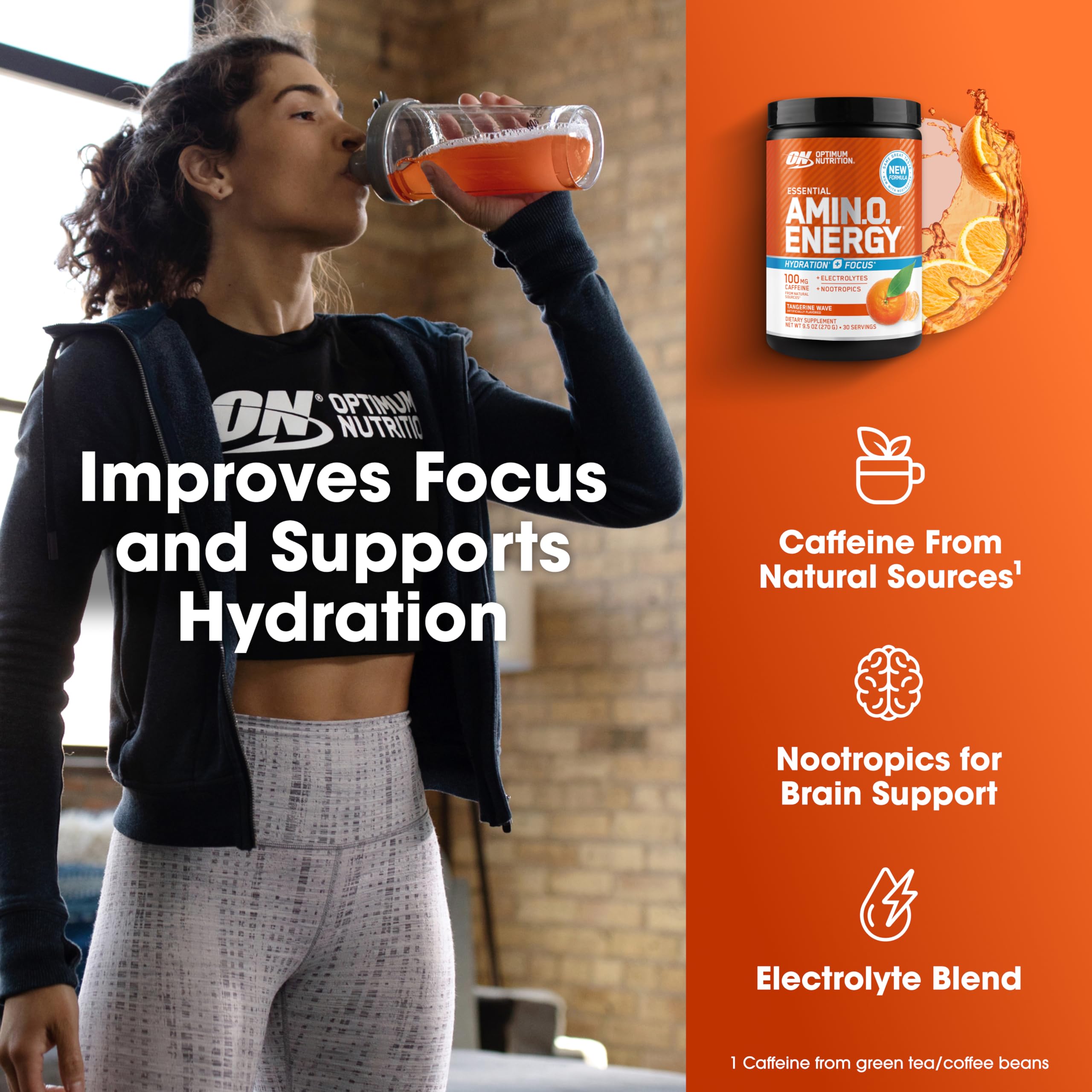 Optimum Nutrition Amino Energy Tangerine Recovery Shake: convenient post-workout option with amino acids.