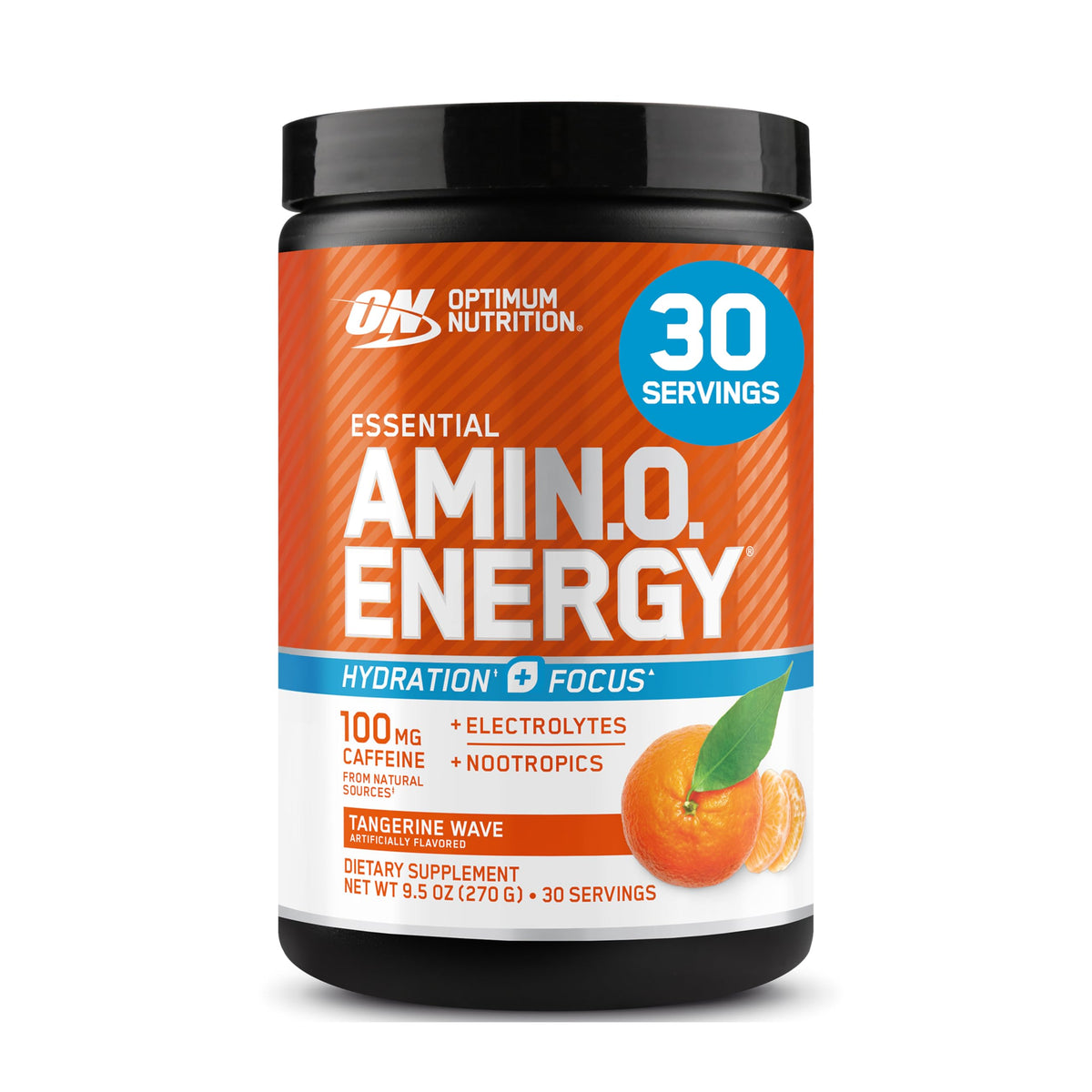 Optimum Nutrition Amino Energy Tangerine Tub: powder for quick energy before workouts.