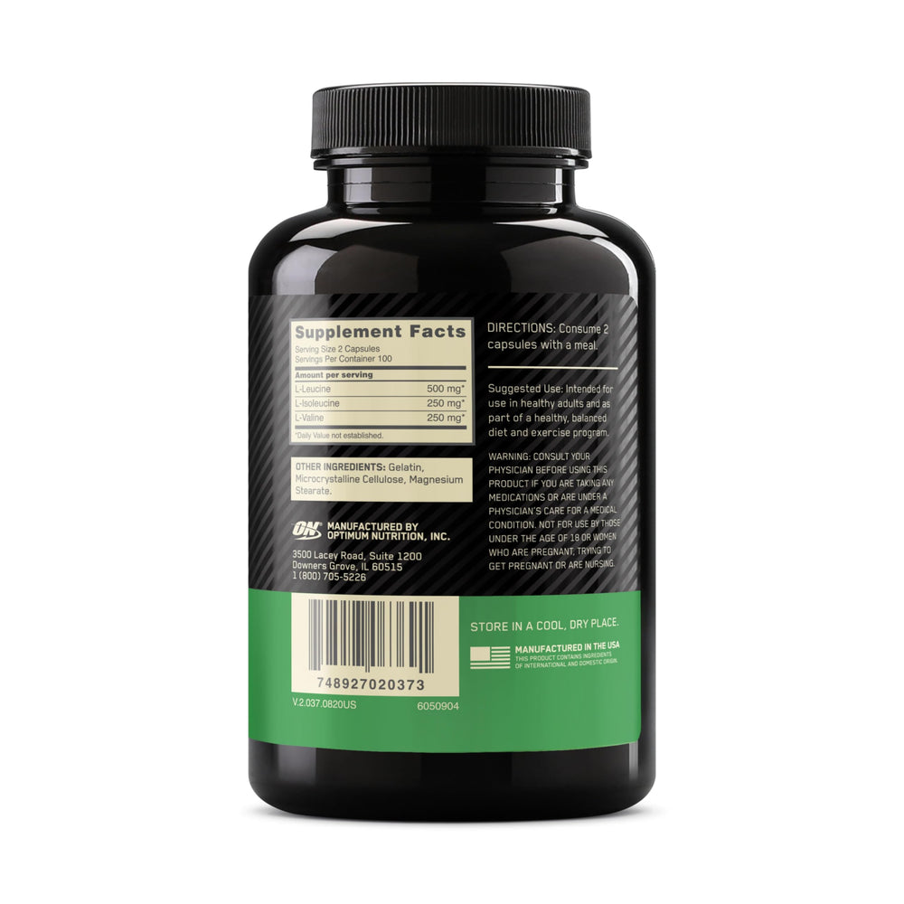 Travel-friendly BCAA bottle from Optimum Nutrition for on-the-go training.