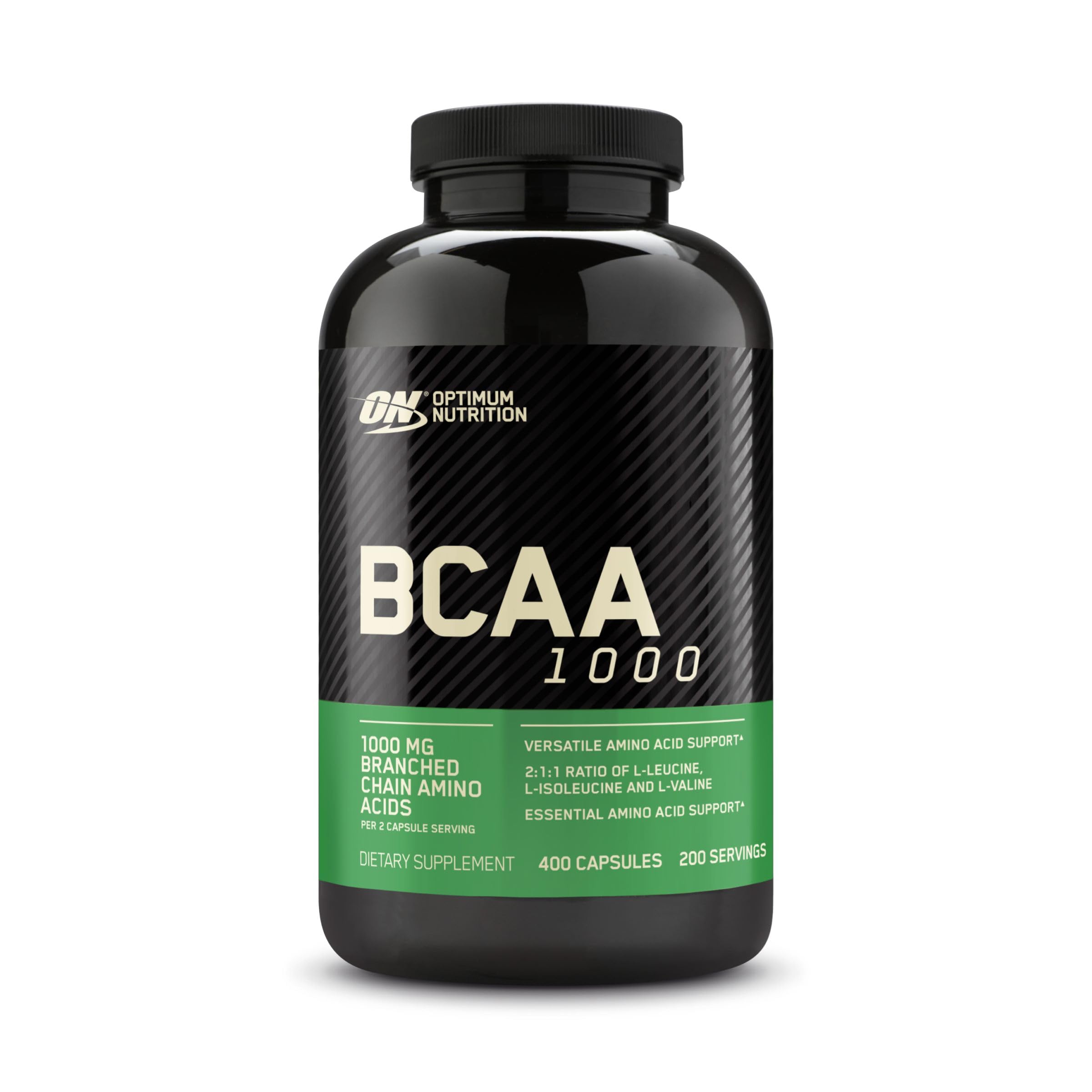 Optimum Nutrition BCAA capsules bottle front view for daily post-workout support