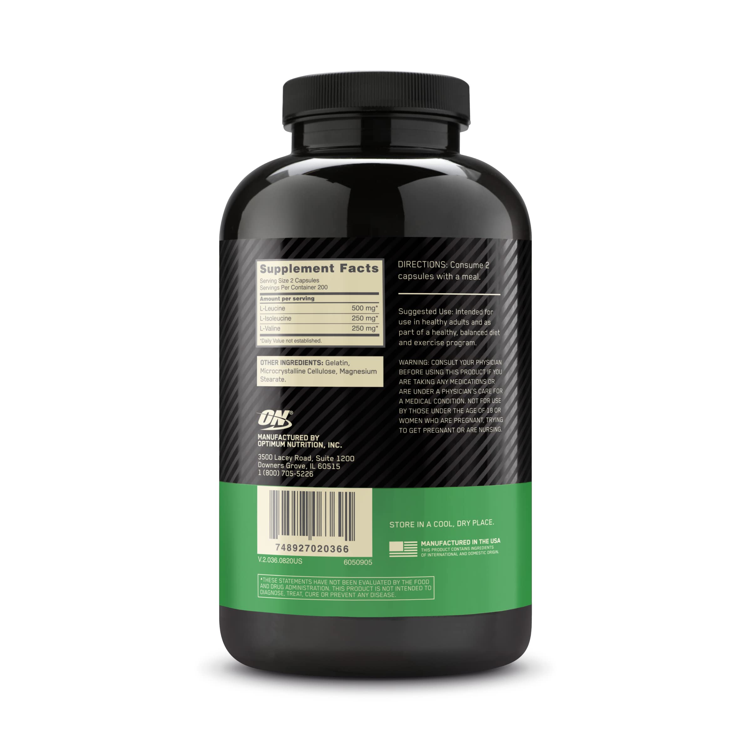 Optimum Nutrition BCAA capsules portable for on-the-go nutrition