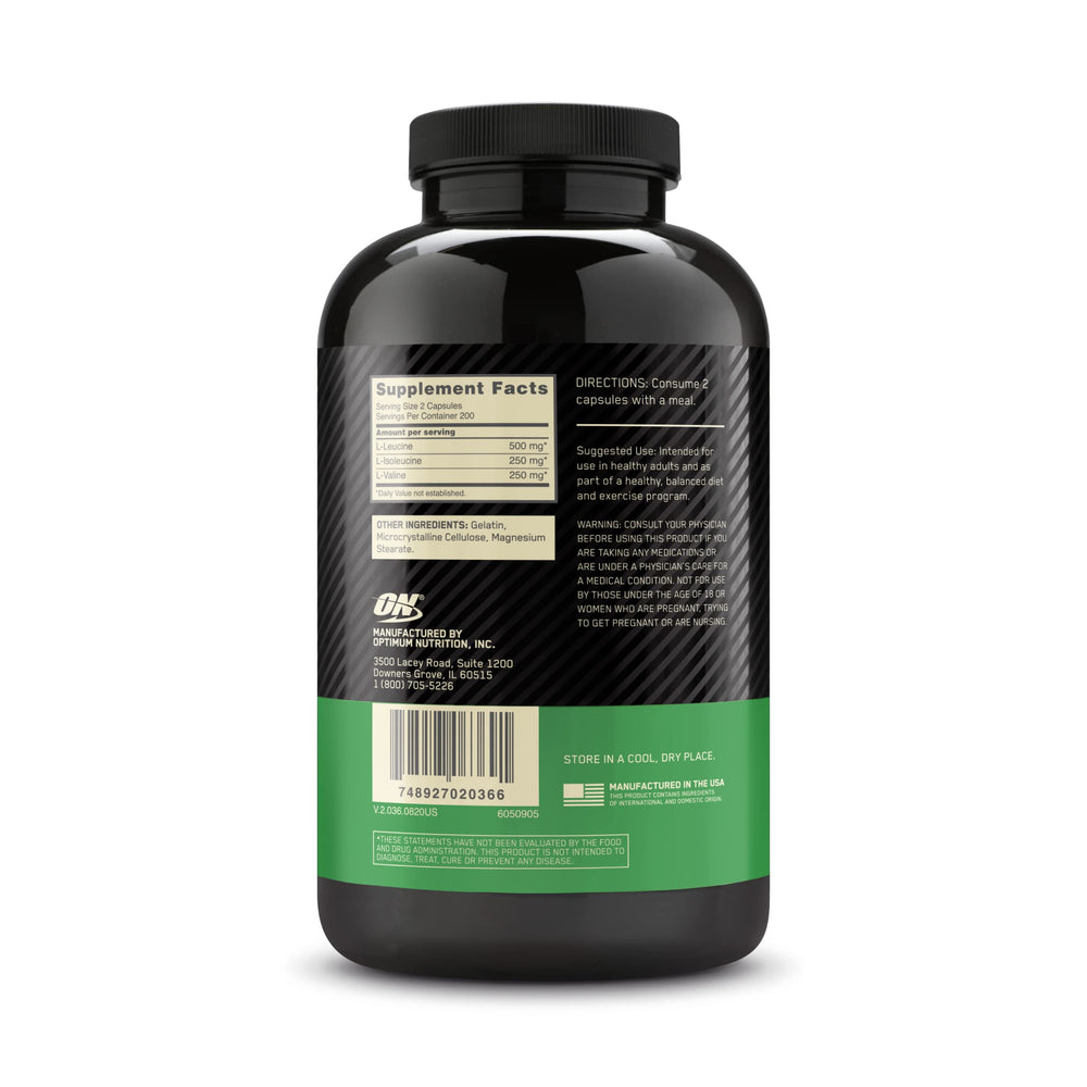 Optimum Nutrition BCAA capsules portable for on-the-go nutrition