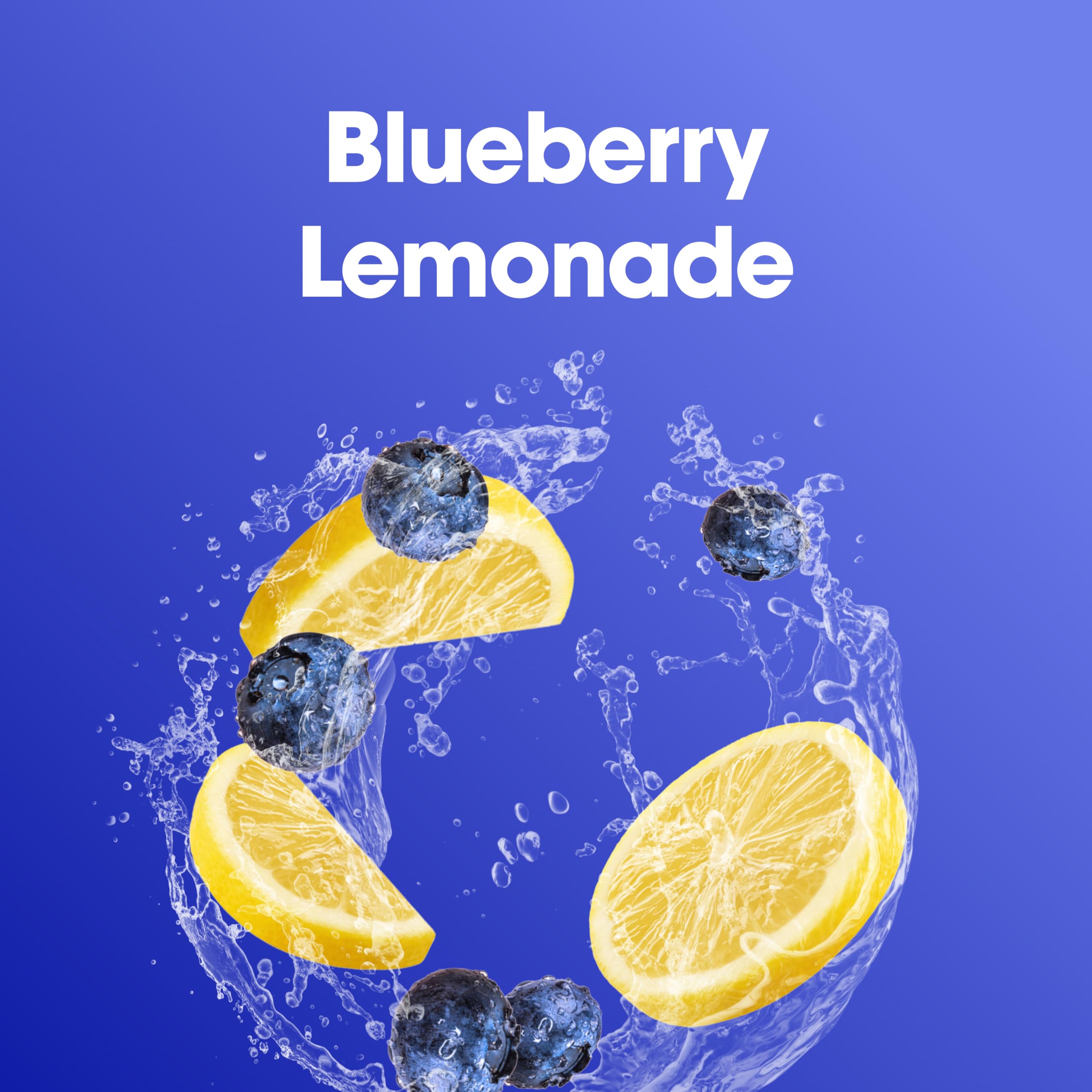 Optimum Nutrition creatine micronized blueberry lemonade being poured for fast-dissolving hydration.
