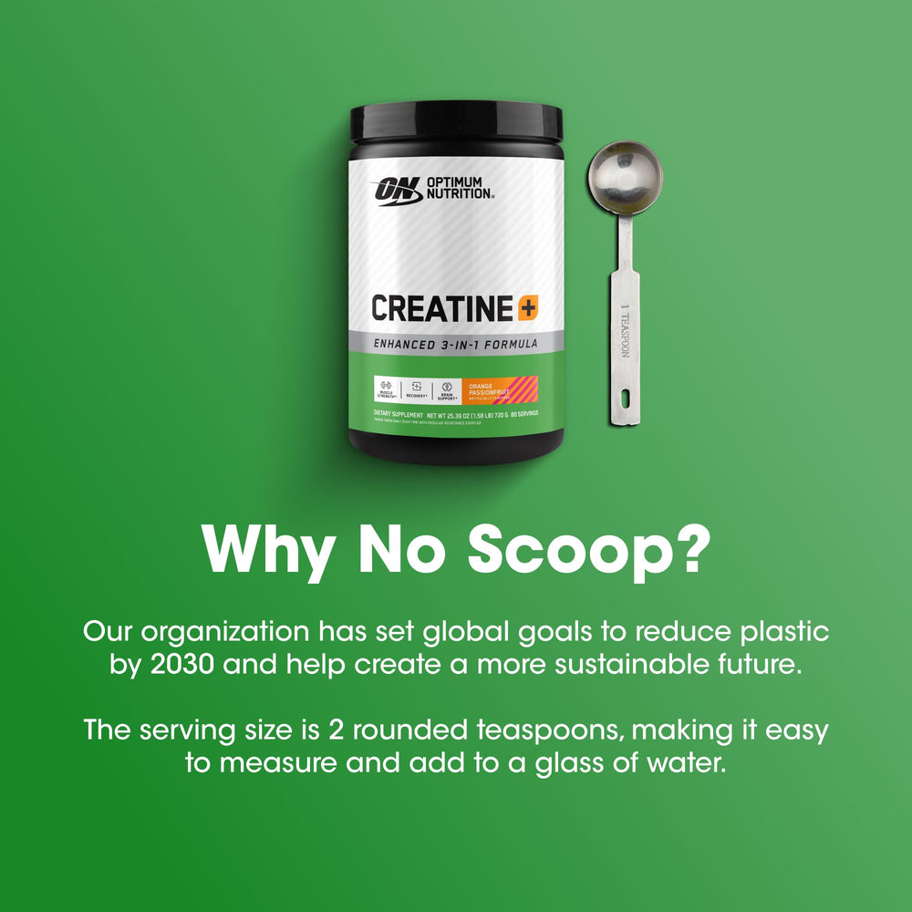 Optimum Nutrition Creatine Monohydrate Plus powder and tub for everyday use.