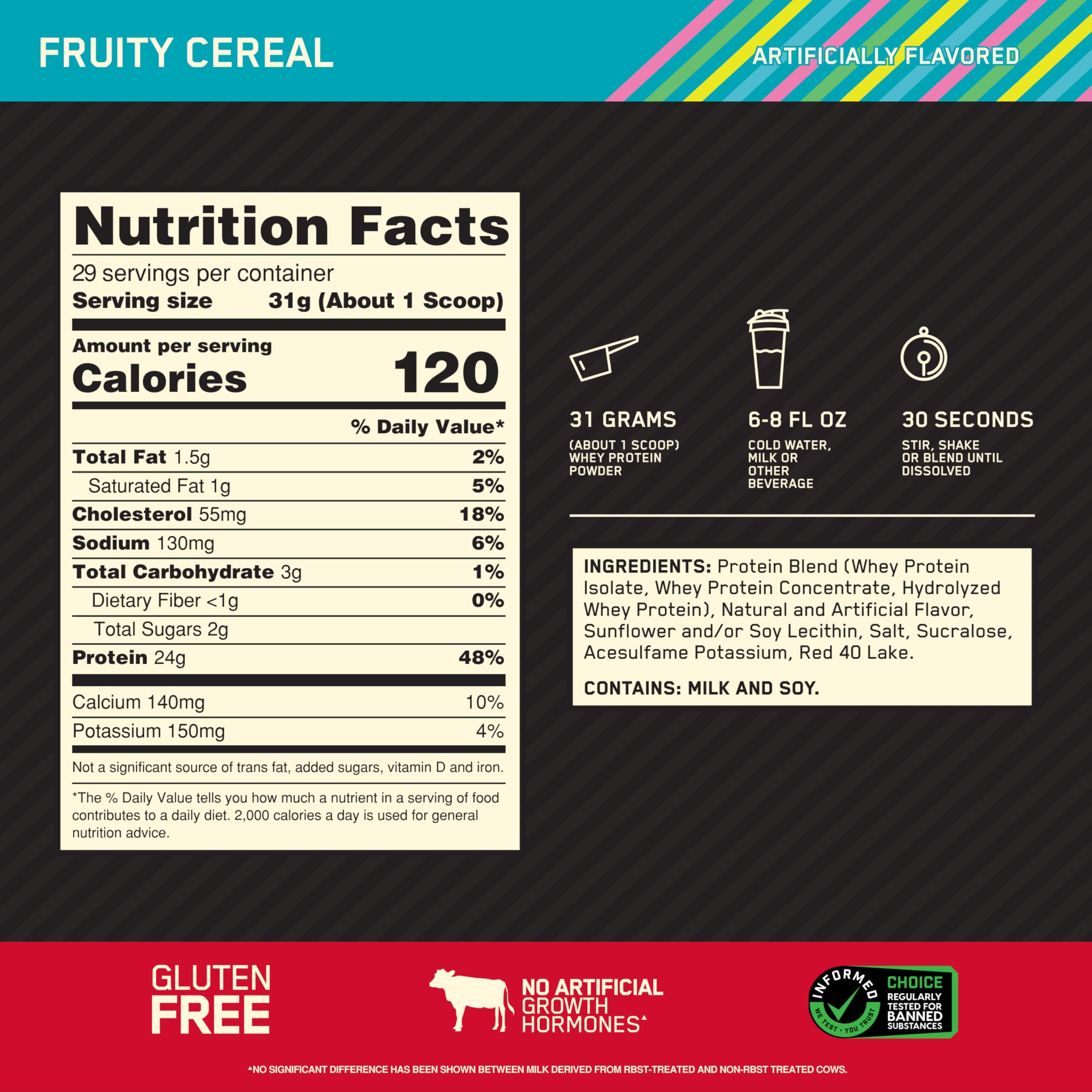 Pouring Optimum Nutrition whey into a shaker for quick, smooth mixability