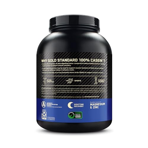 Optimum Nutrition Gold Standard 100% Micellar Casein front of tub