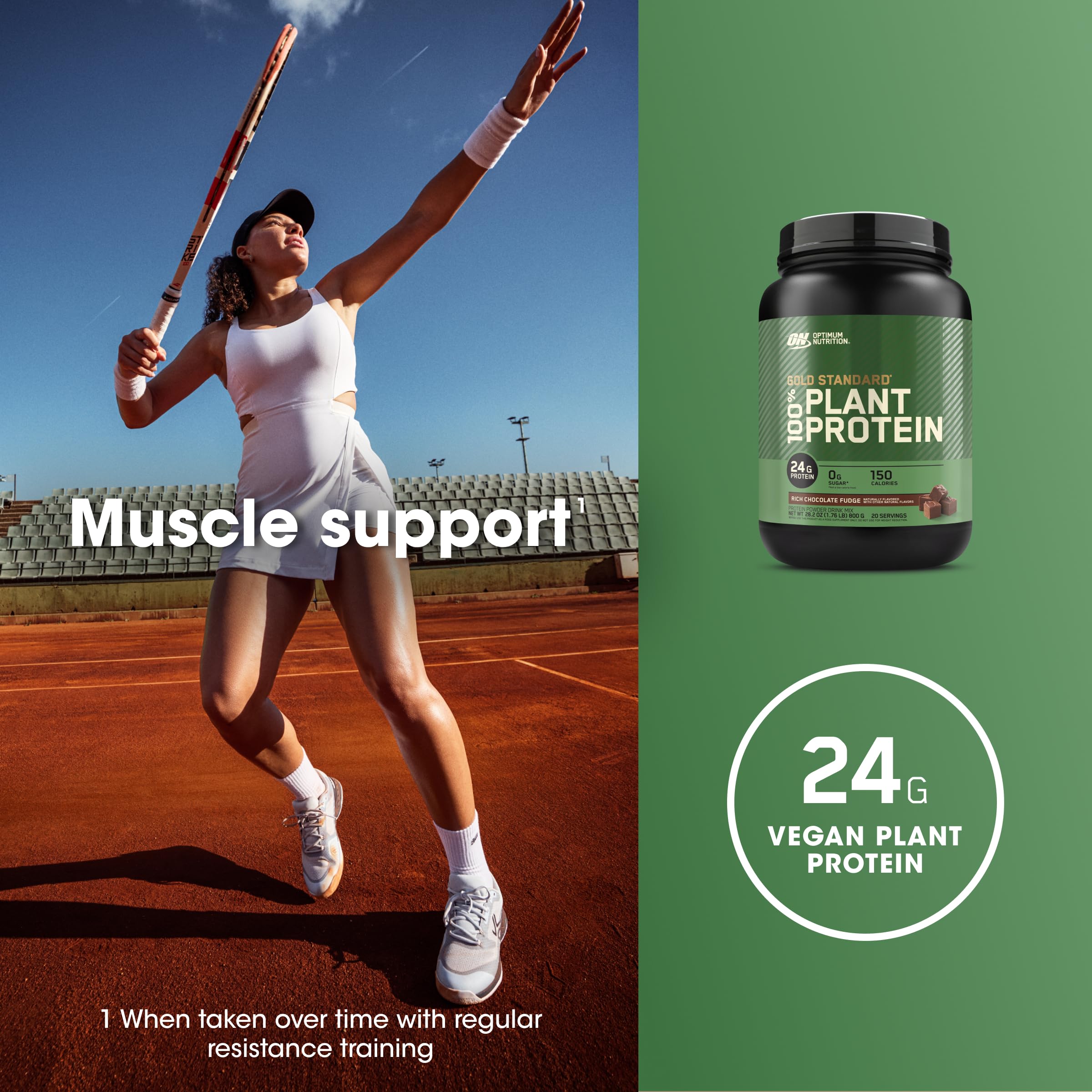 Optimum Nutrition Gold Standard Plant Protein vegan gluten-free label on packaging